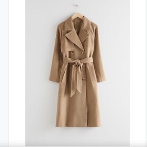 & Other Stories Wool Blend Trench Coat